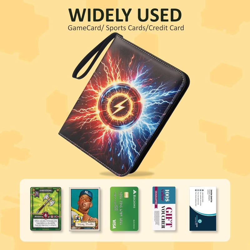 KKTROVE Trading Card Binder Album, 400 Pockets, 50 Removable 4-Pocket Pages, Waterproof (Multicolor) - Image 4